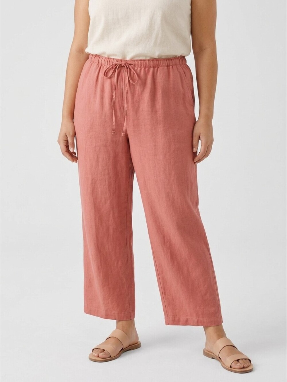VTG Two Star Dog 100% Hemp Pants XL Terracotta Wide Leg Made USA Lagenlook TSD - Picture 1 of 9